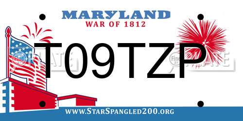 T09TZP Maryland License Plate