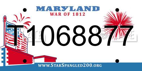 T1068877 Maryland License Plate