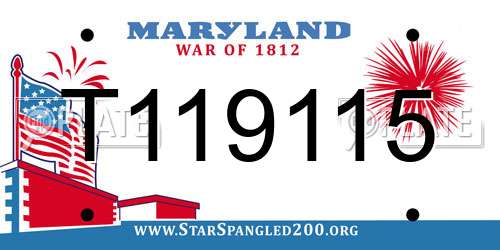 T119115 Maryland License Plate
