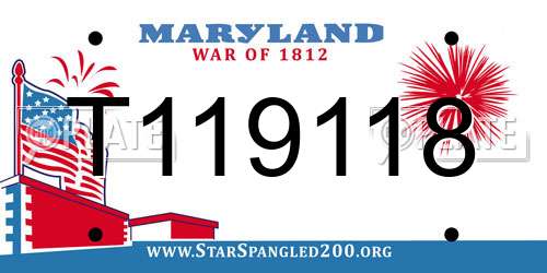 T119118 Maryland License Plate