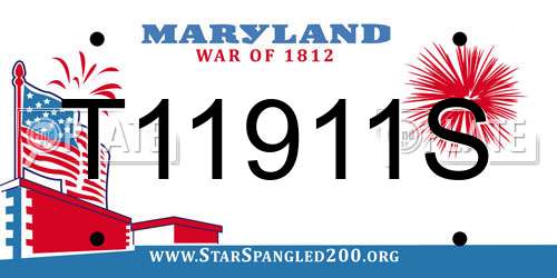 T11911S Maryland License Plate