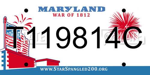 T119814C Maryland License Plate