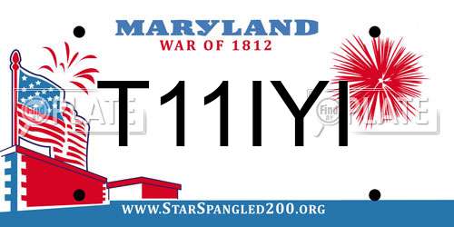 T11IYI Maryland License Plate