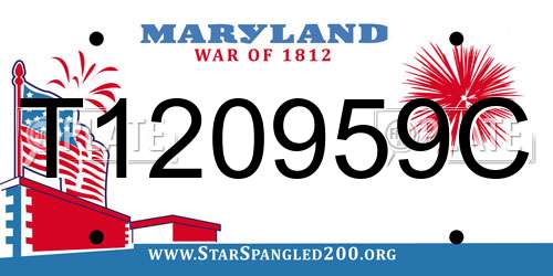 T120959C Maryland License Plate