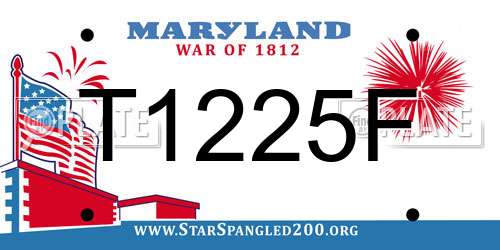 T1225F Maryland License Plate
