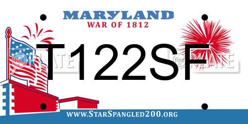 T122SF Maryland License Plate