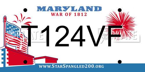T124VF Maryland License Plate
