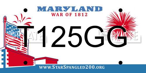 T125GG Maryland License Plate