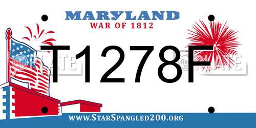 T1278F Maryland License Plate