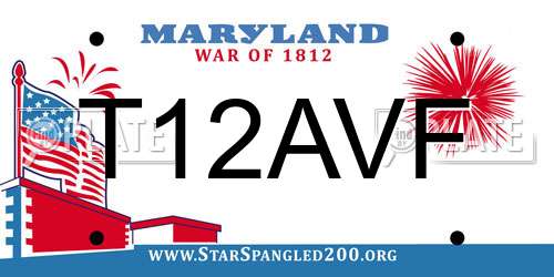 T12AVF Maryland License Plate