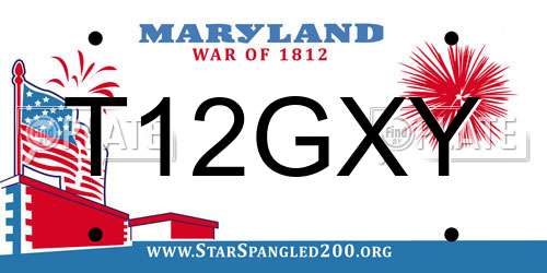 T12GXY Maryland License Plate
