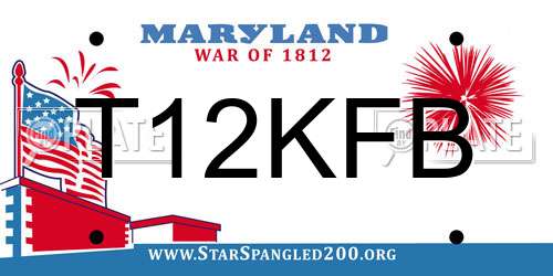 T12KFB Maryland License Plate