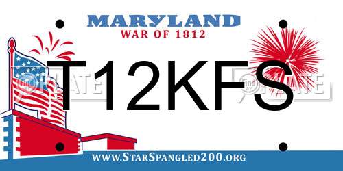 T12KFS Maryland License Plate