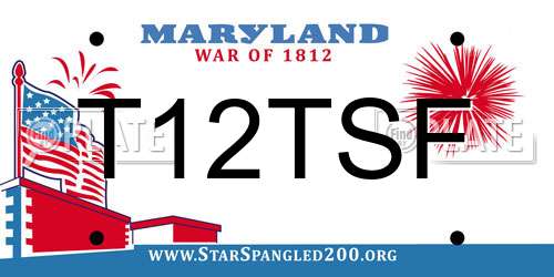 T12TSF Maryland License Plate