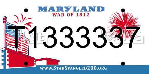 T1333337 Maryland License Plate