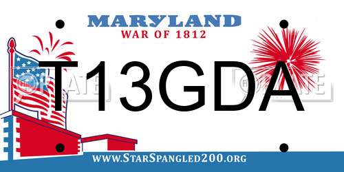 T13GDA Maryland License Plate