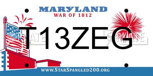 T13ZEG Maryland License Plate