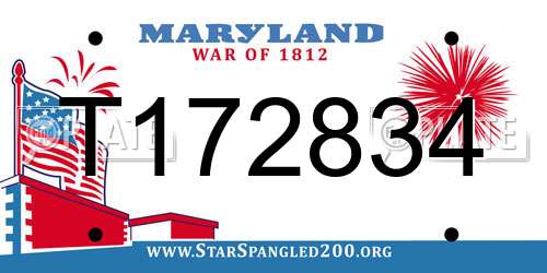 T172834 Maryland License Plate