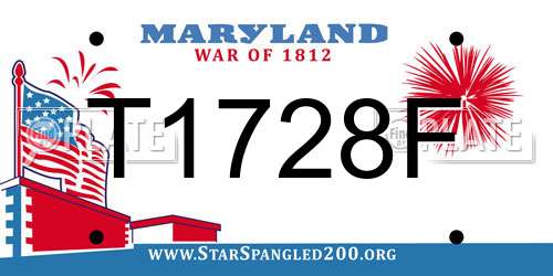 T1728F Maryland License Plate