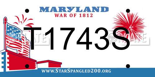 T1743S Maryland License Plate