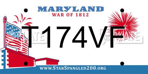 T174VF Maryland License Plate