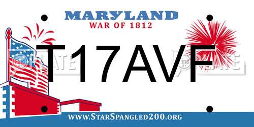 T17AVF Maryland License Plate