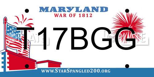 T17BGG Maryland License Plate