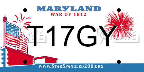 T17GY Maryland License Plate