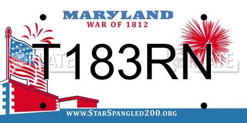 T183RN Maryland License Plate