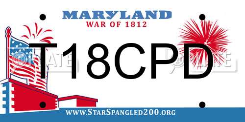 T18CPD Maryland License Plate