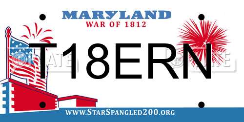 T18ERN Maryland License Plate