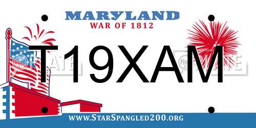 T19XAM Maryland License Plate