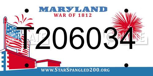 T206034 Maryland License Plate