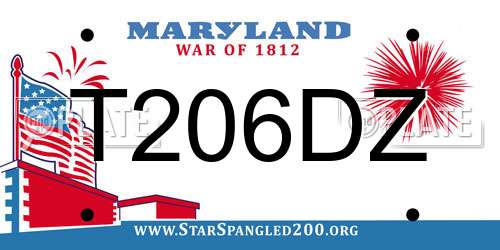 T206DZ Maryland License Plate