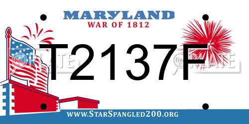 T2137F Maryland License Plate
