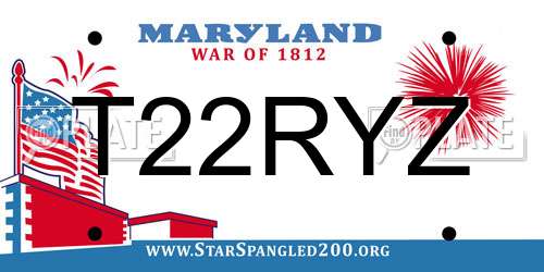 T22RYZ Maryland License Plate