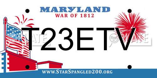 T23ETV Maryland License Plate