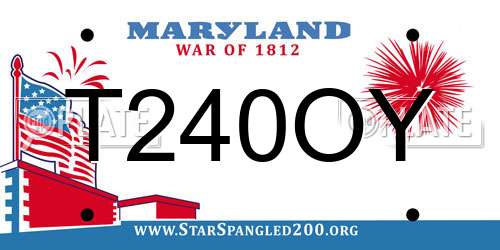 T240OY Maryland License Plate