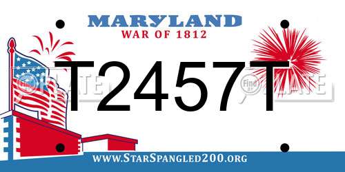 T2457T Maryland License Plate