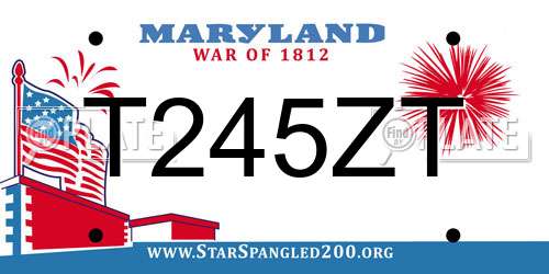 T245ZT Maryland License Plate