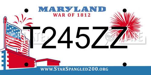 T245ZZ Maryland License Plate