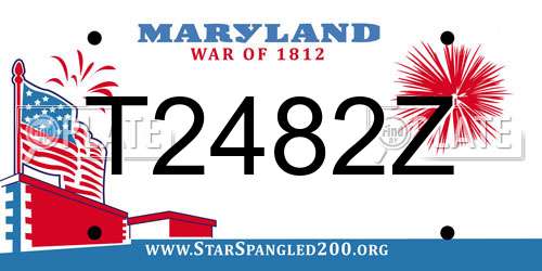 T2482Z Maryland License Plate