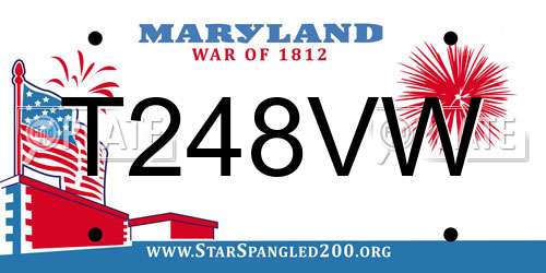 T248VW Maryland License Plate