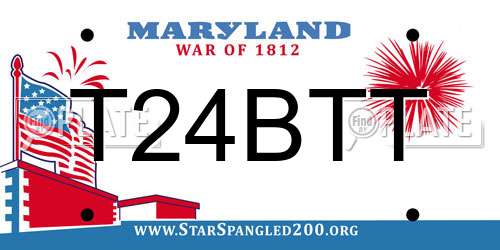 T24BTT Maryland License Plate