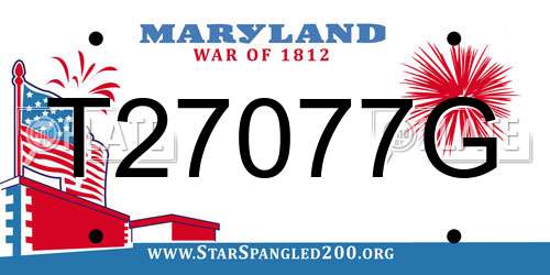T27077G Maryland License Plate