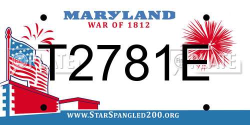 T2781E Maryland License Plate