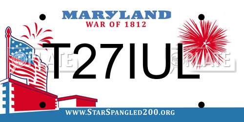 T27IUL Maryland License Plate