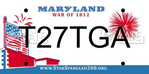 T27TGA Maryland License Plate