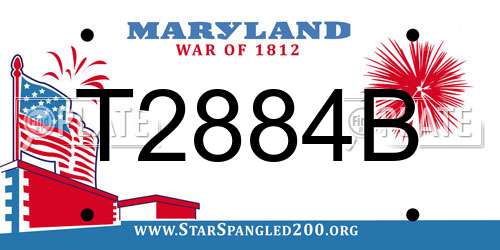 T2884B Maryland License Plate
