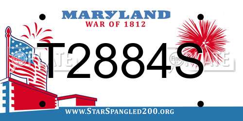 T2884S Maryland License Plate